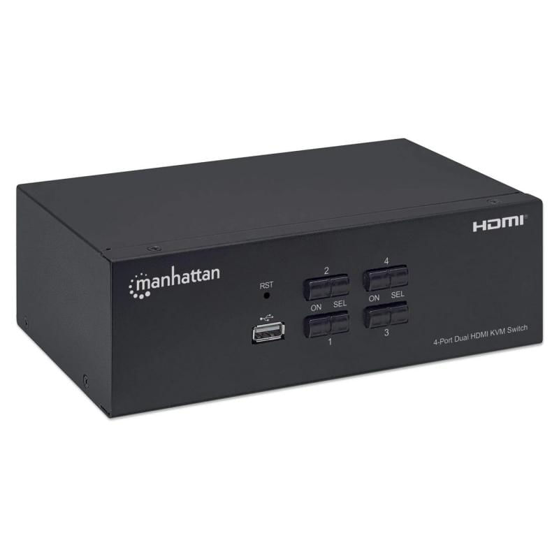 Adaptador KVM Switch 4 PT Dual-Monitor HDMI