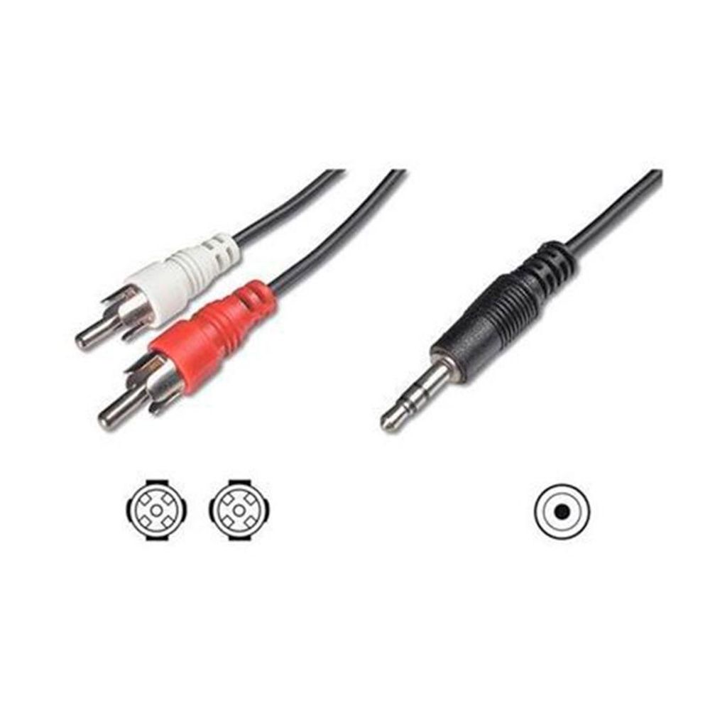 Cabo audio 3.5mm macho para 2x rca 1.5m