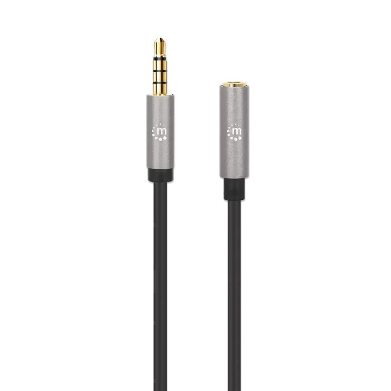 Cabo áudio estéreo fino 3.5mm (macho) para 3.5mm (fêmea) 1mt