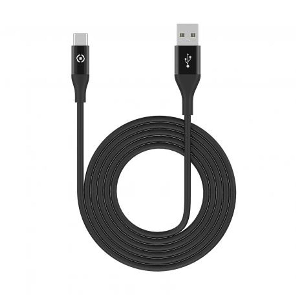Cabo usb-a para usb-c silicone 1m preto