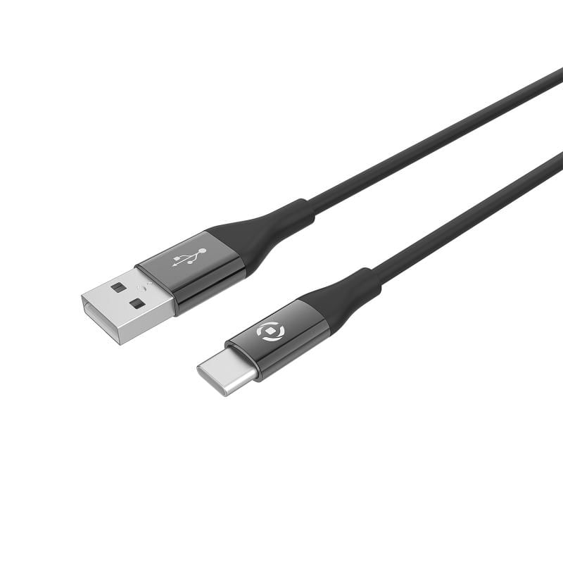 Cabo usb-a para usb-c silicone 1m preto