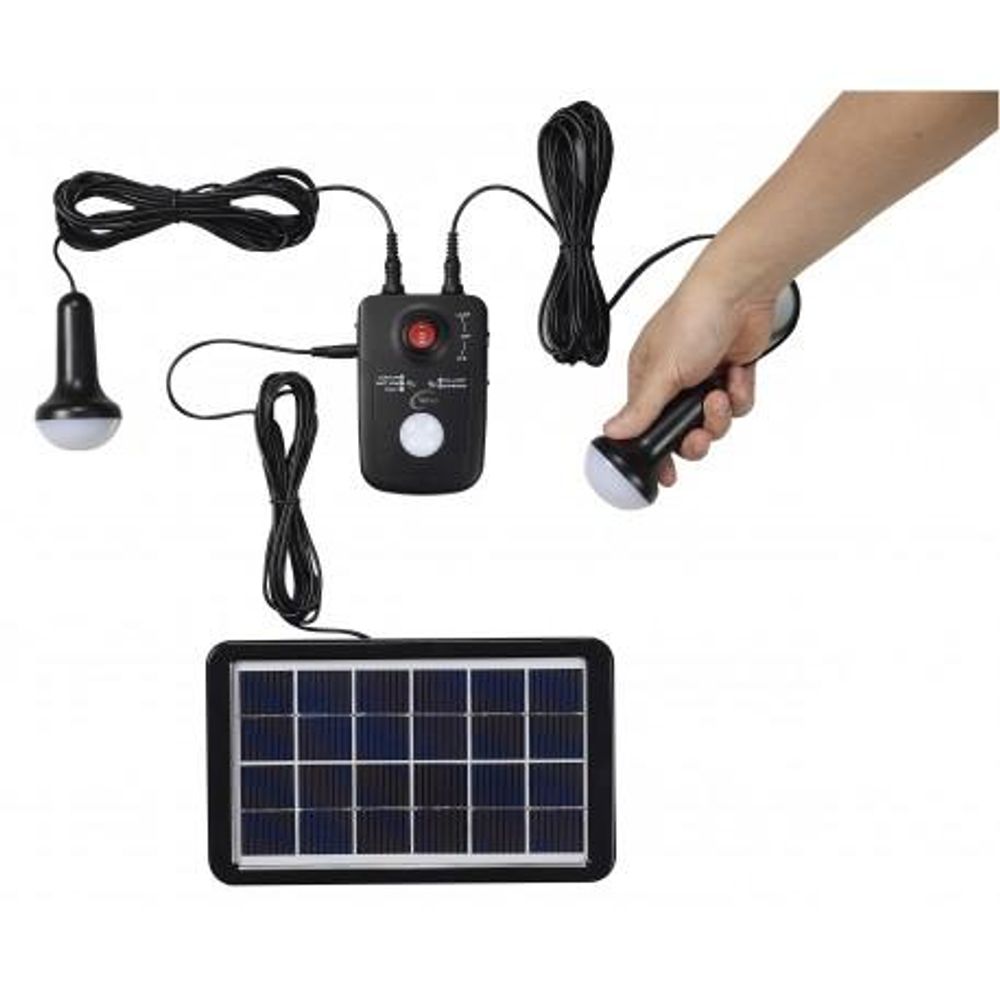 Carregador  solar 2 usb + 2 lanterna