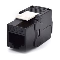 Conector keystone cat6a utp 180º preto