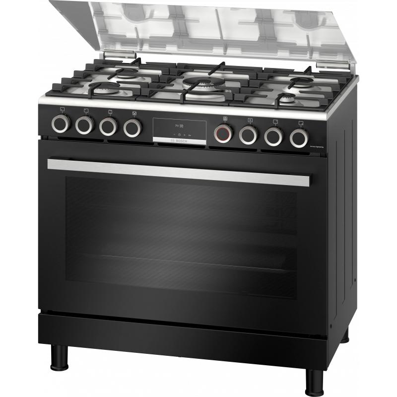 Fogão 90cm gas serie 6 forno gas preto