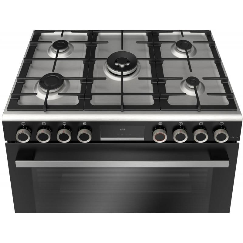 Fogão 90cm gas serie 6 forno gas preto