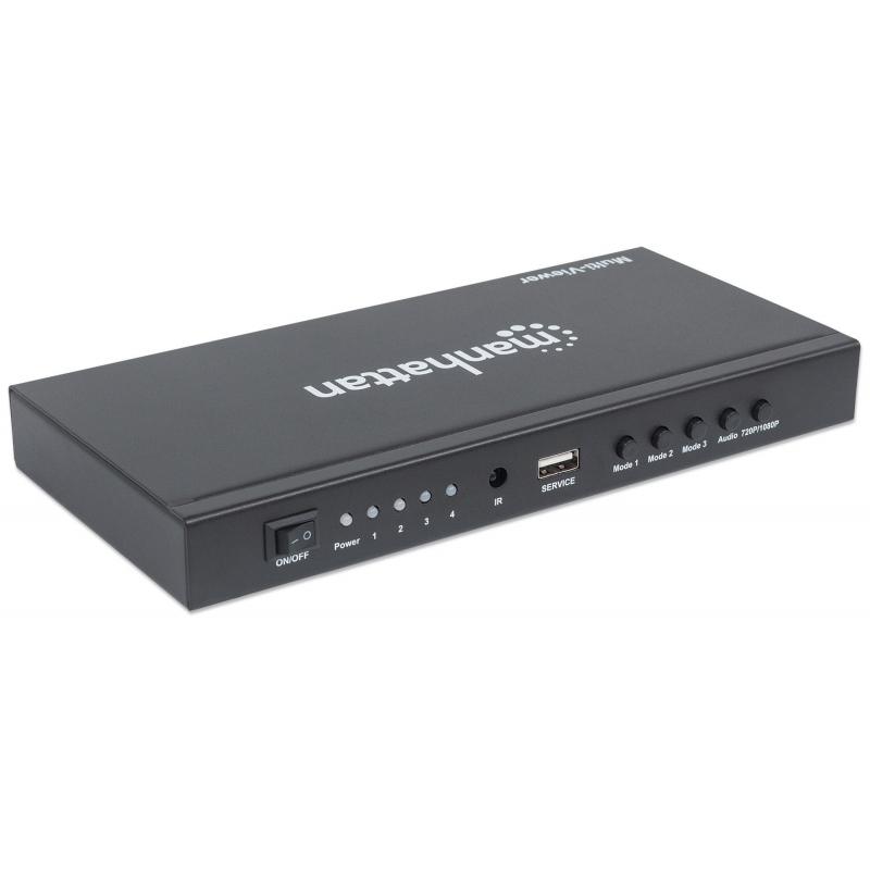 Hub multiviewer hdmi 1080p 4 portas hdmi matrix