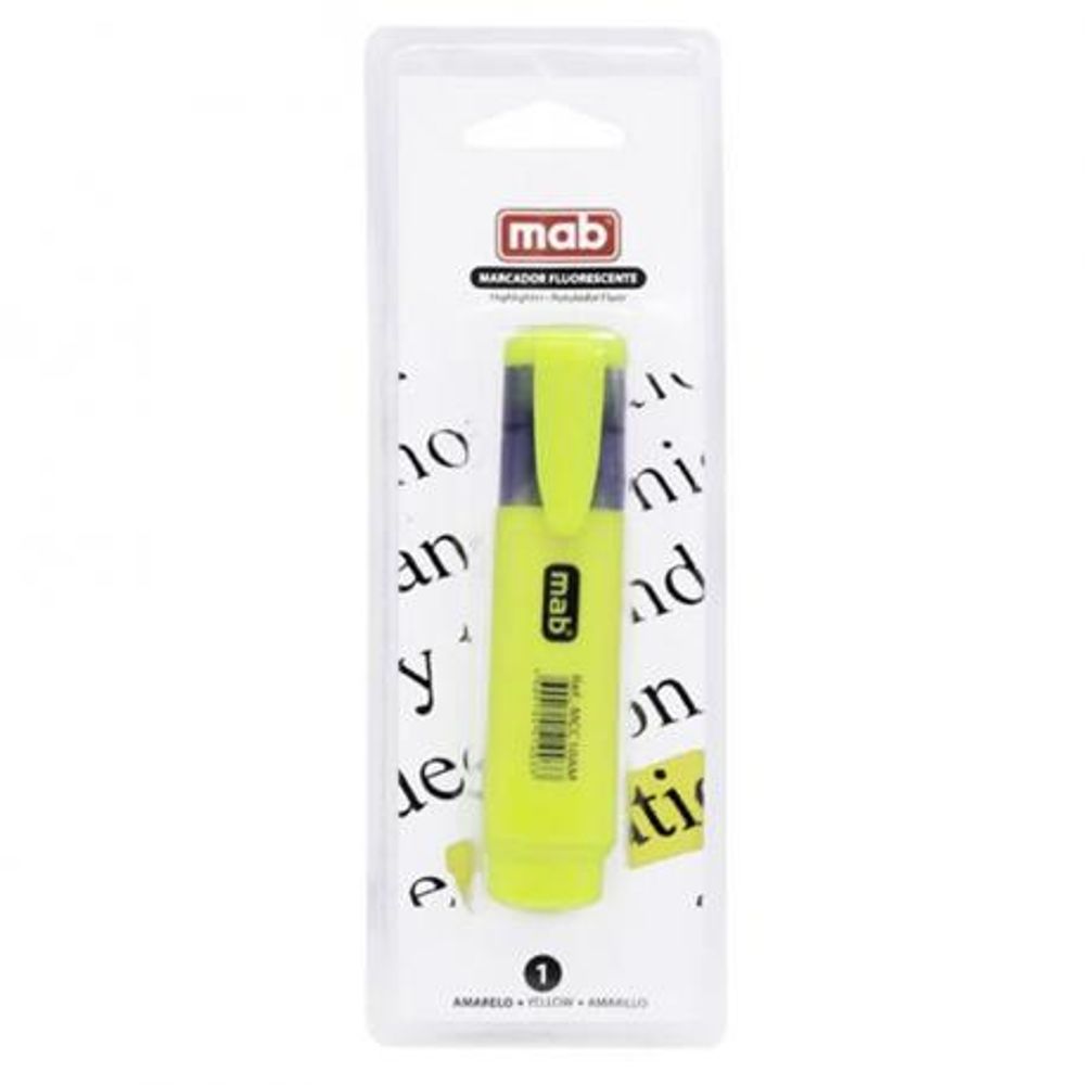 Marcador fluorescente amarelo blister