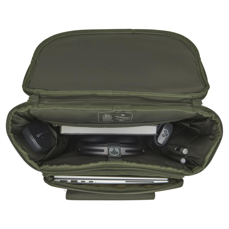Mochila 15.6   modular verde cinza