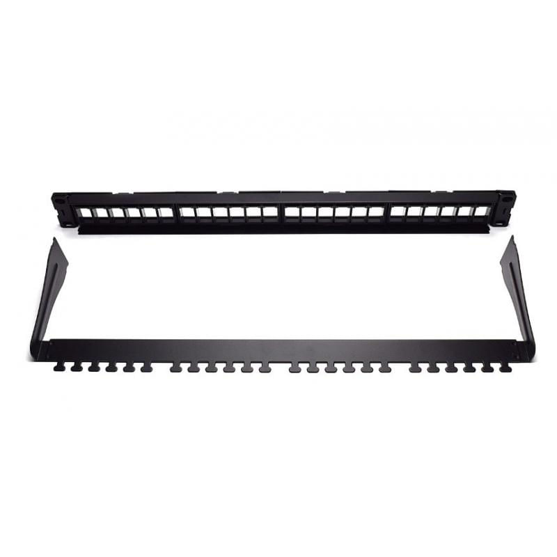 Modulo patch pannel-24 pt cat5e/cat 6 ftp preto