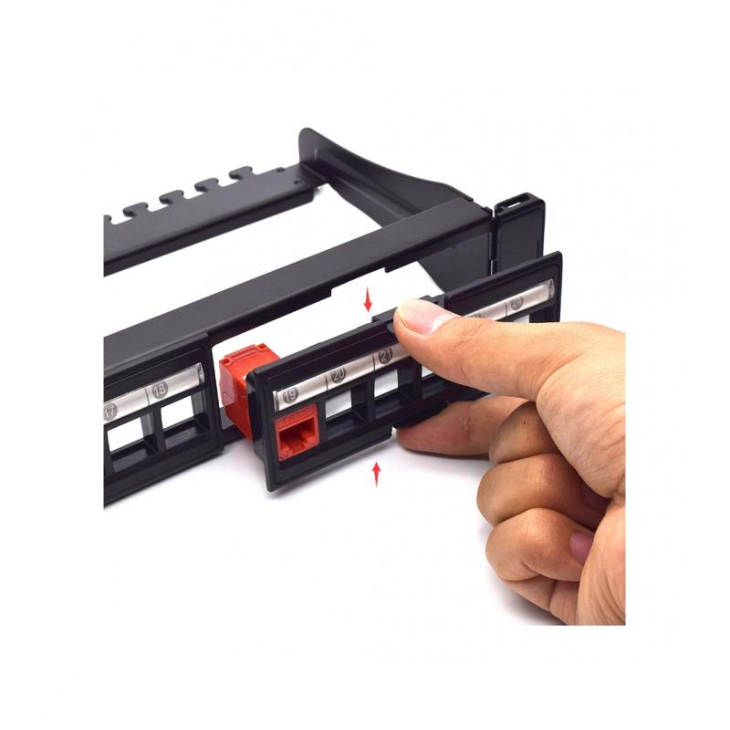 Modulo patch pannel-24 pt cat5e/cat 6 ftp preto