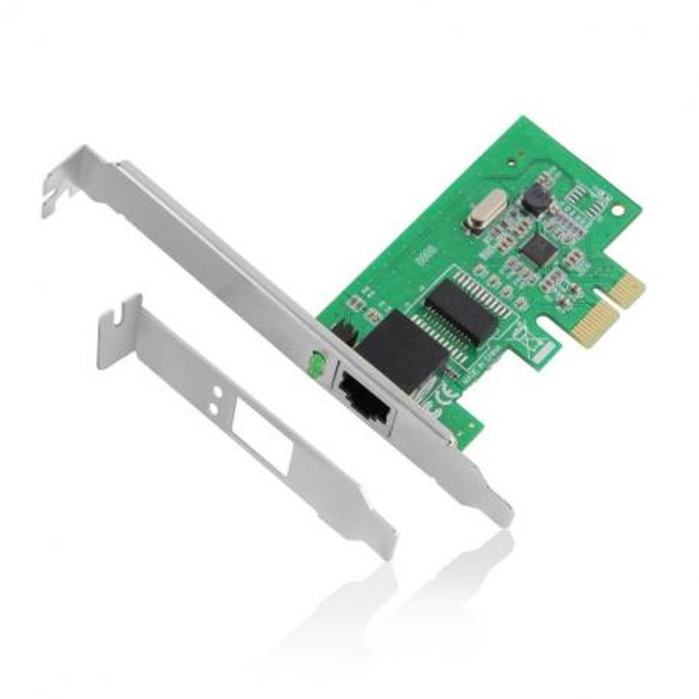 Placa de rede pci-e 10/100/1000 mbps + sup. baixo perfil