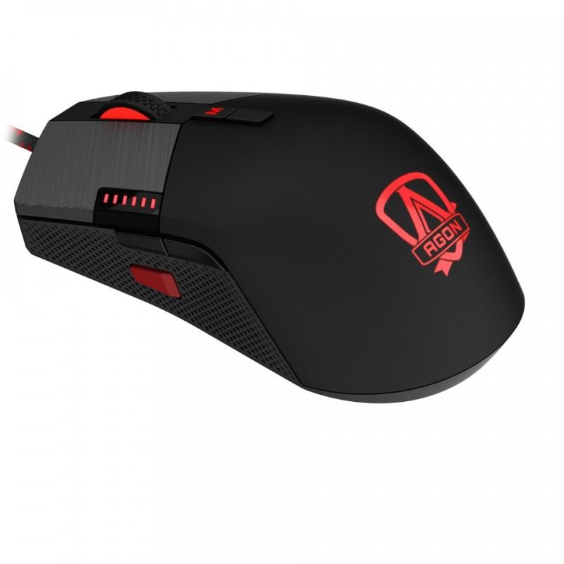 Rato óptico gamer agon gm700 16000 dpi rgb preto com fio
