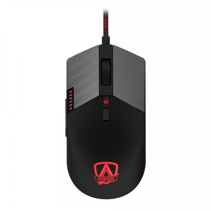 Rato óptico gamer agon gm700 16000 dpi rgb preto com fio