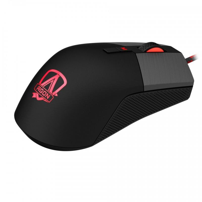Rato óptico gamer agon gm700 16000 dpi rgb preto com fio