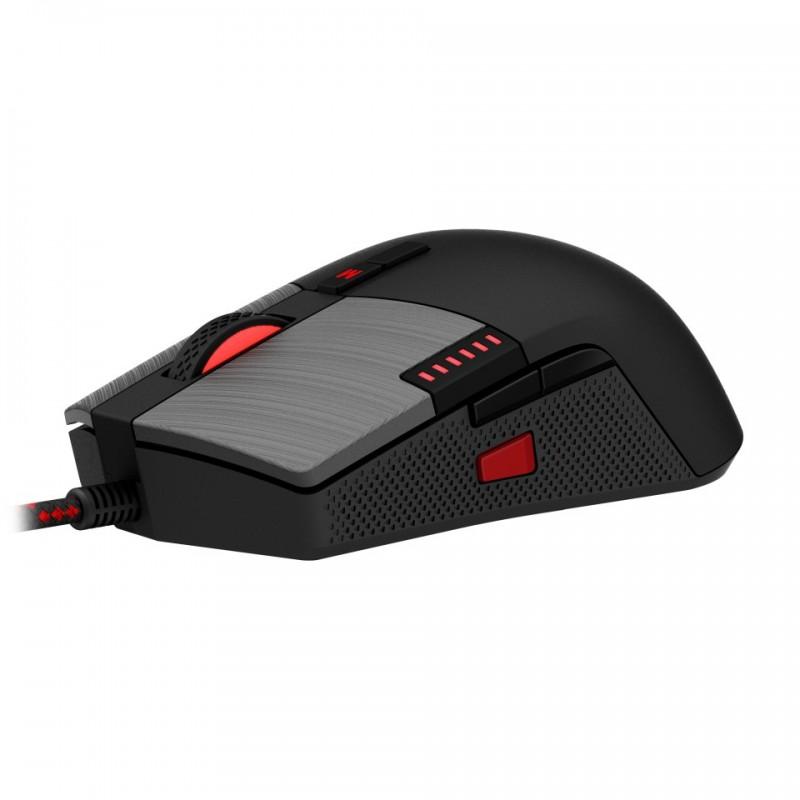 Rato óptico gamer agon gm700 16000 dpi rgb preto com fio