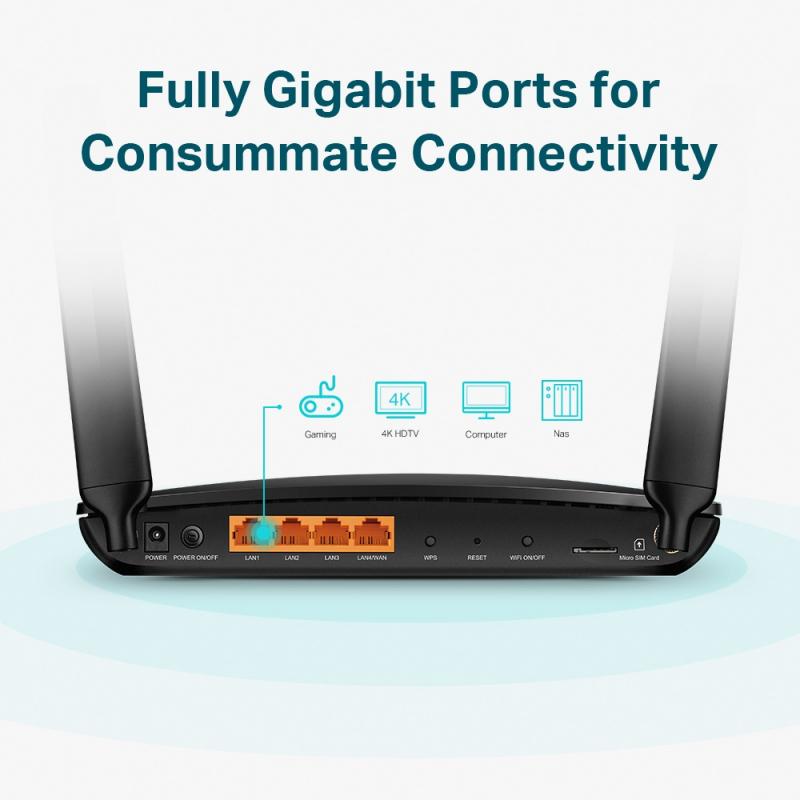 Router wifi 4g+ cat6 ac1200 dual band gigabit