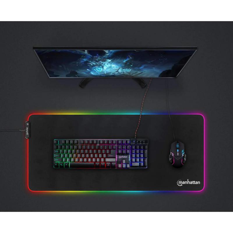 Tapete para rato led gamimg preto