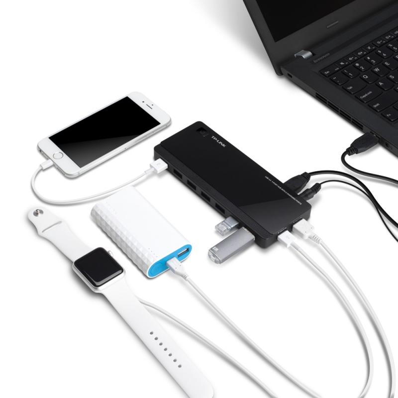 HUB  USB3.0 7-PORTAS COM 2 PORTAS DE CARREGAMENTO