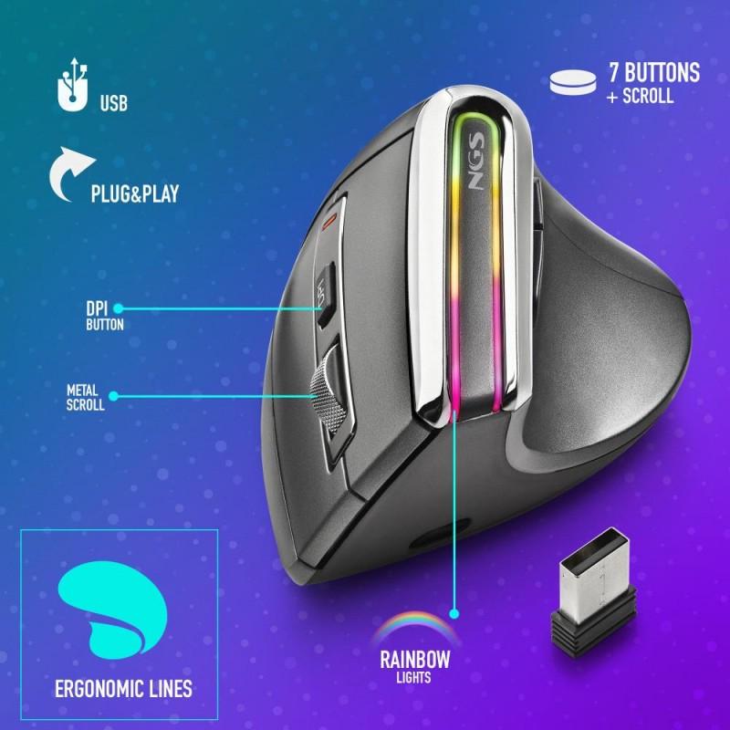 Rato sem Fio EVO KARMA Wireless Recarregável Ergonômico 3200 DPI