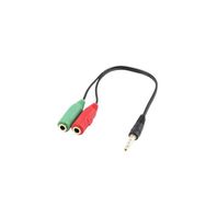Adaptador De Áudio 1X3.5Mm Macho Para 2X3.5Mm Fêmea