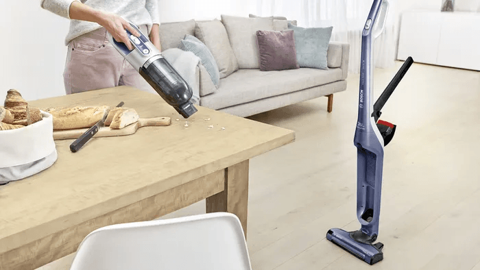 Aspirador vertical sem fio 2 em 1 28v azul