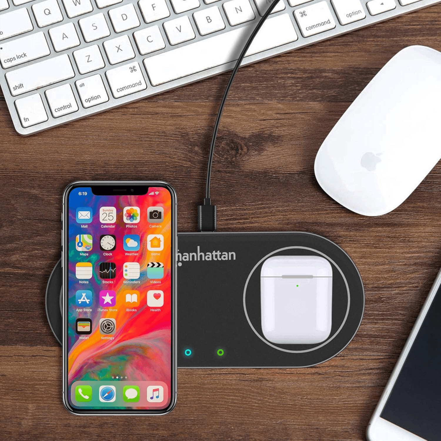 Carregador wireless com 2xbases 15w