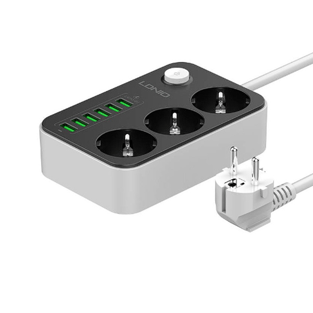 Bloco de tomadas 3way. 1.6 mt c/i 6usb 3.4a