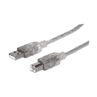Cabo usb 2.0  5 mt a/b manhattan silver