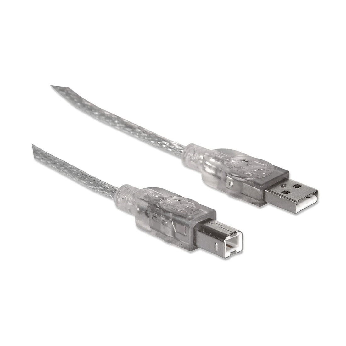 Cabo usb 2.0  5 mt a/b manhattan silver