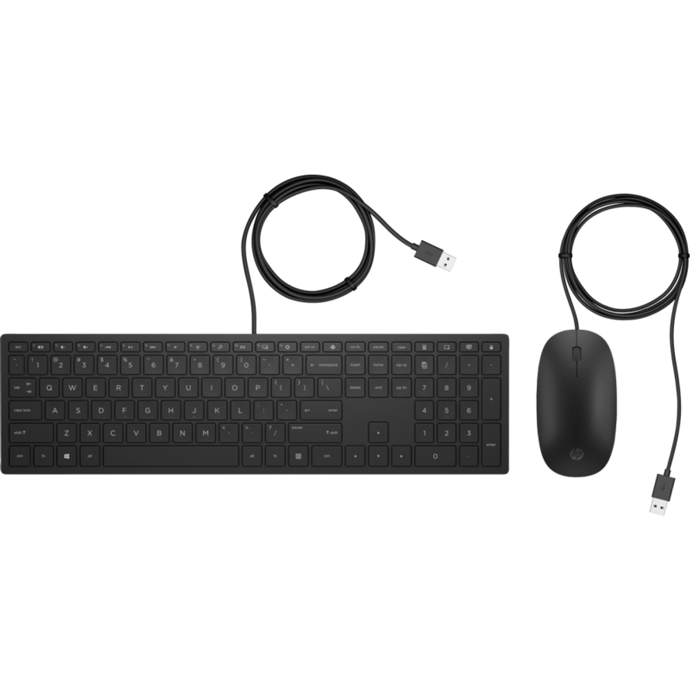 Teclado + rato com fio 400 pt preto