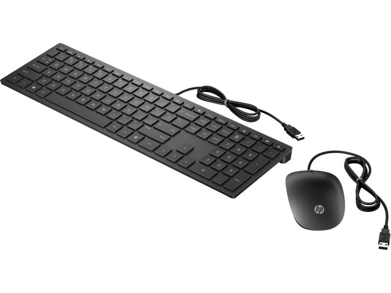 Teclado + rato com fio 400 pt preto