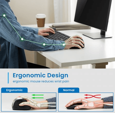 Rato wireless ergonómico vertical 2400 dpi