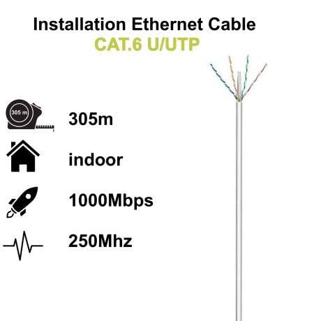 Cabo De Rede 305m Cat6 U/Utp Awg23/1 Cca Cinza
