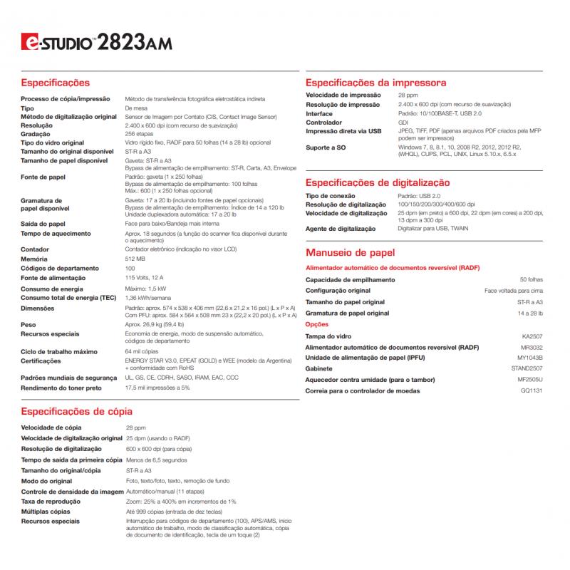 Fotocopiadora E2823am 23/28 Ppm Com Adf Mr-3032