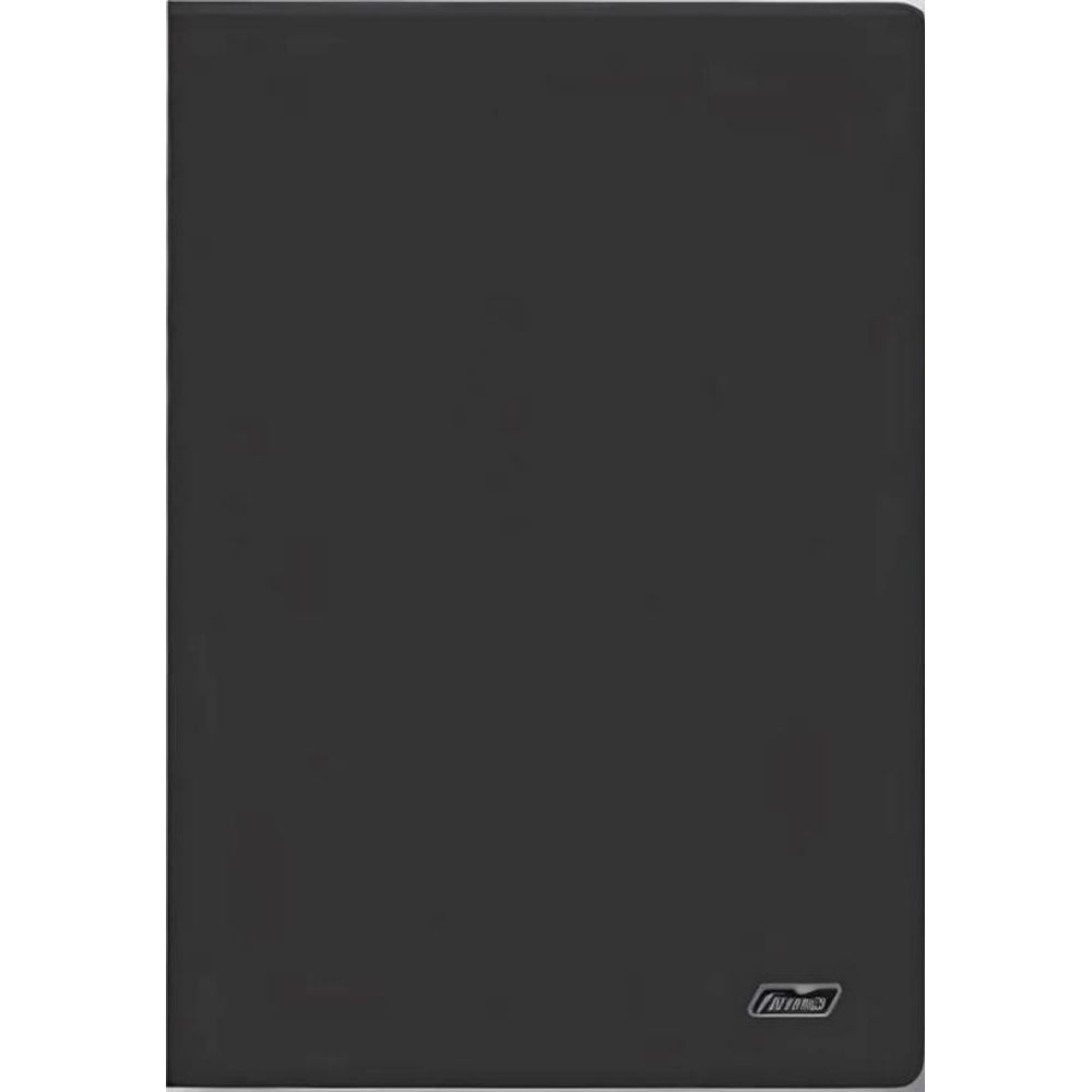 Caderno Agrafado A4 60g/80 Folhas Xadrez Capa Preta