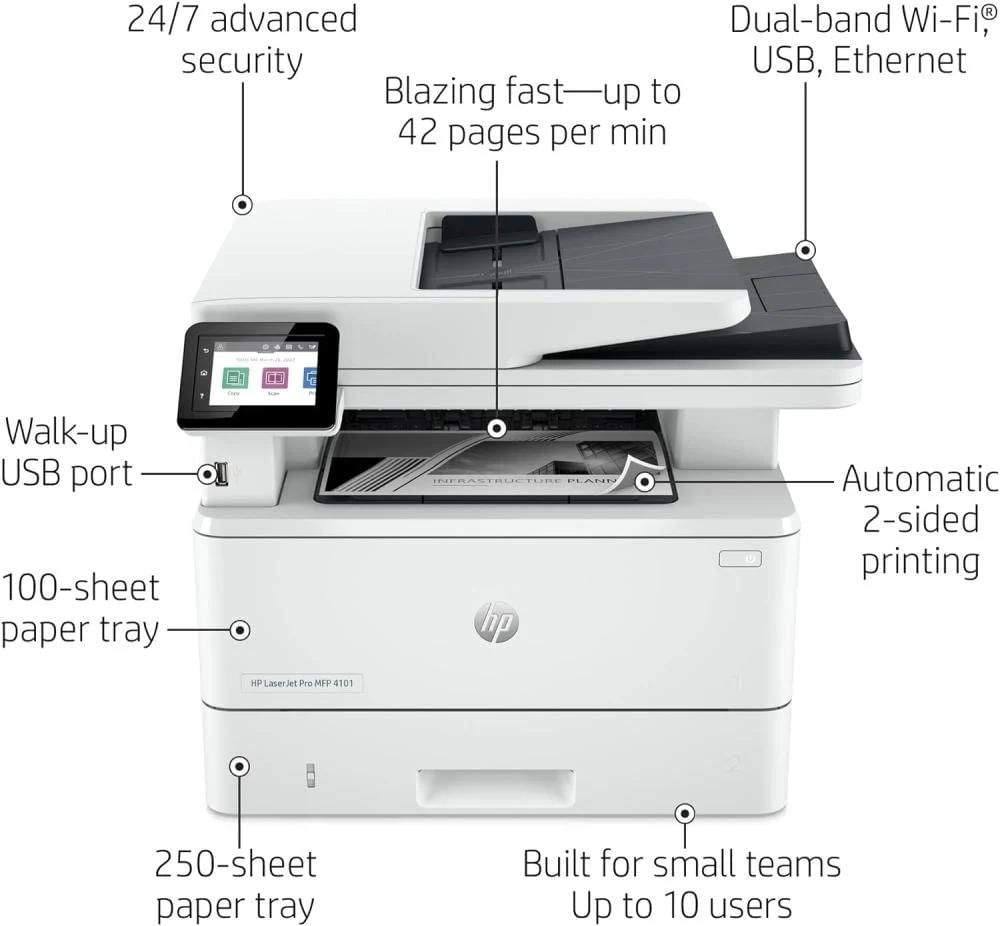 Impressora Laserjet MFP Mono 4103DW (40ppm)