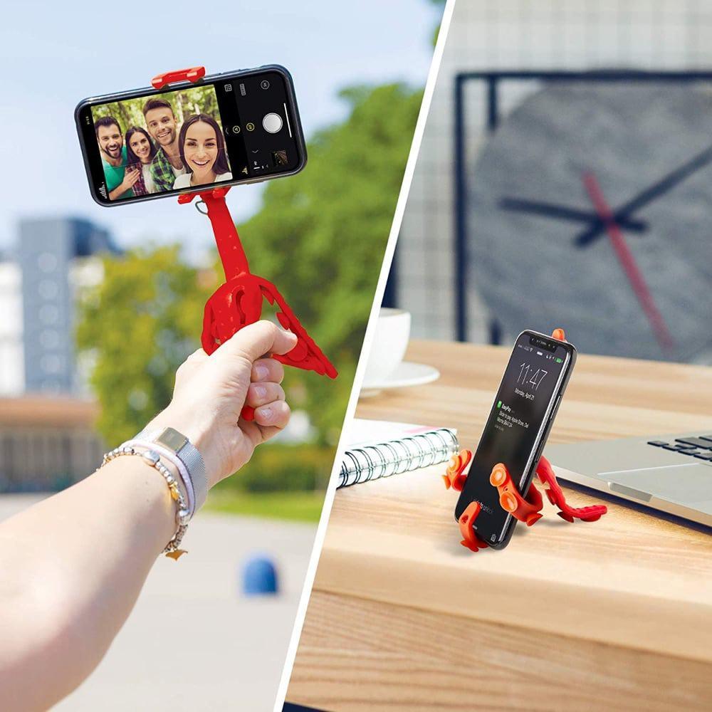 Tripé Squiddy Flexivel Vermelho Para Smartphone