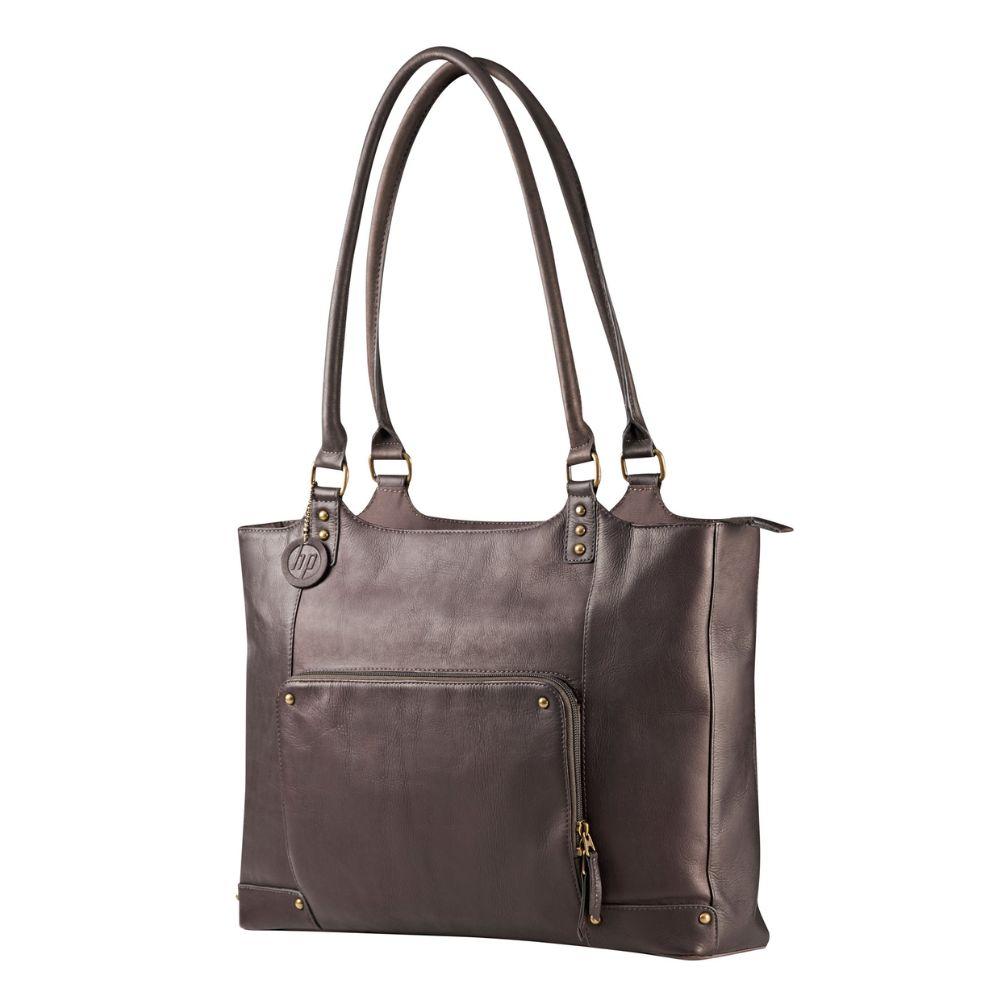Bolsa 15.6'' Tote Pele Castanha Senhora