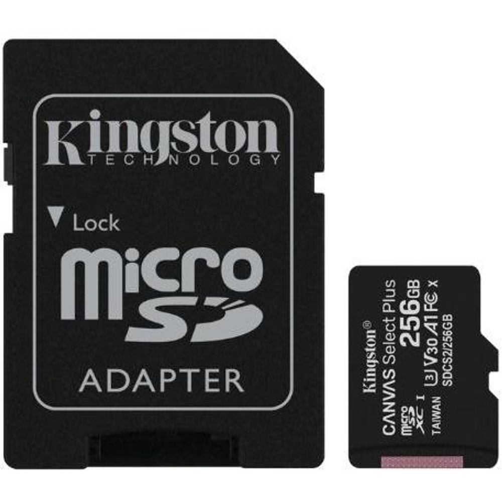 Cartão de Memória Micro Sd 256GB Cl10 Sdxc 100r Com Adaptador