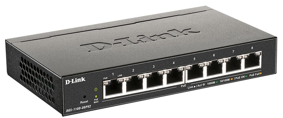 Switch de 8 Portas Smart 10/100/1000 Poe 64w Power Budget