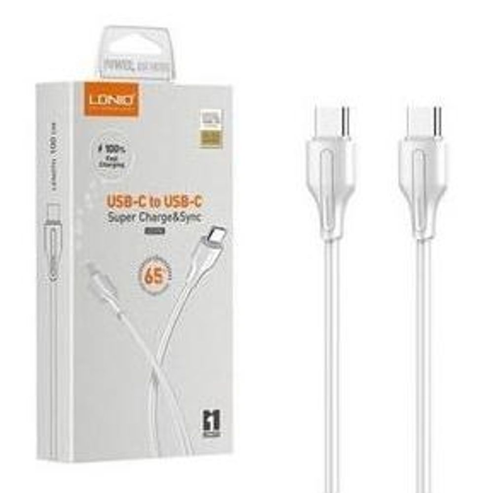 Cabo Usb-C Para Usb-C 1 Metro PD-QC Fast Charging Branco