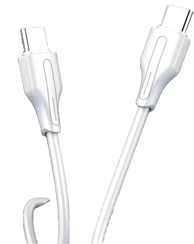 Cabo Usb-C Para Usb-C 1 Metro PD-QC Fast Charging Branco