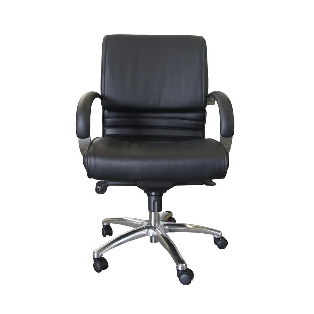 Cadeira pu medium exec 2niveis bifma desmontada preta
