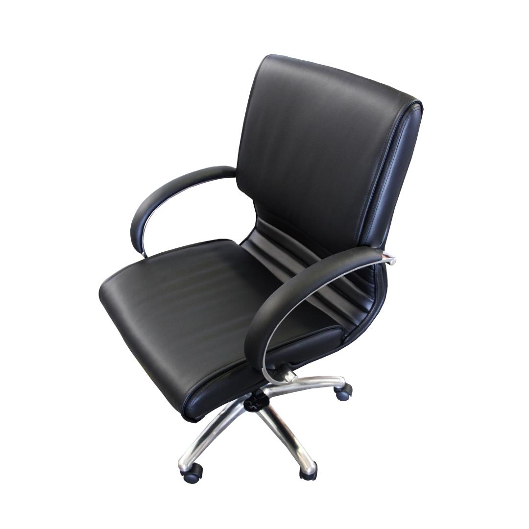 Cadeira pu medium exec 2niveis bifma desmontada preta