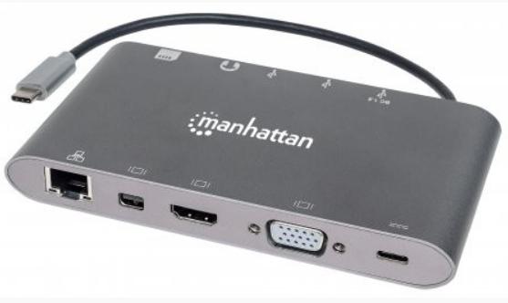 Docking Station Usb Tipo-C Para Hdmi /Vga/Mini Displayport/ Rj-45/ Usb 3.0 Tipo A/ Usb Tipo-C / Sd