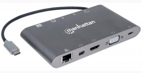 Docking Station Usb Tipo-C Para Hdmi /Vga/Mini Displayport/ Rj-45/ Usb 3.0 Tipo A/ Usb Tipo-C / Sd
