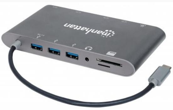 Docking Station Usb Tipo-C Para Hdmi /Vga/Mini Displayport/ Rj-45/ Usb 3.0 Tipo A/ Usb Tipo-C / Sd