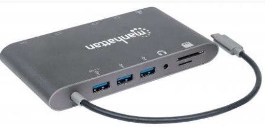 Docking Station Usb Tipo-C Para Hdmi /Vga/Mini Displayport/ Rj-45/ Usb 3.0 Tipo A/ Usb Tipo-C / Sd