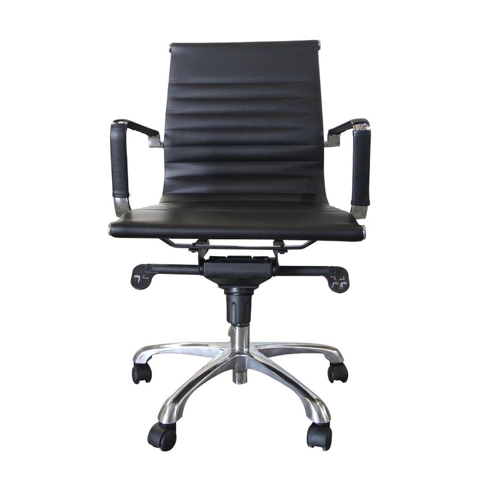 Cadeira Pu Medium Executiva 2 Níveis Desmontada Preto