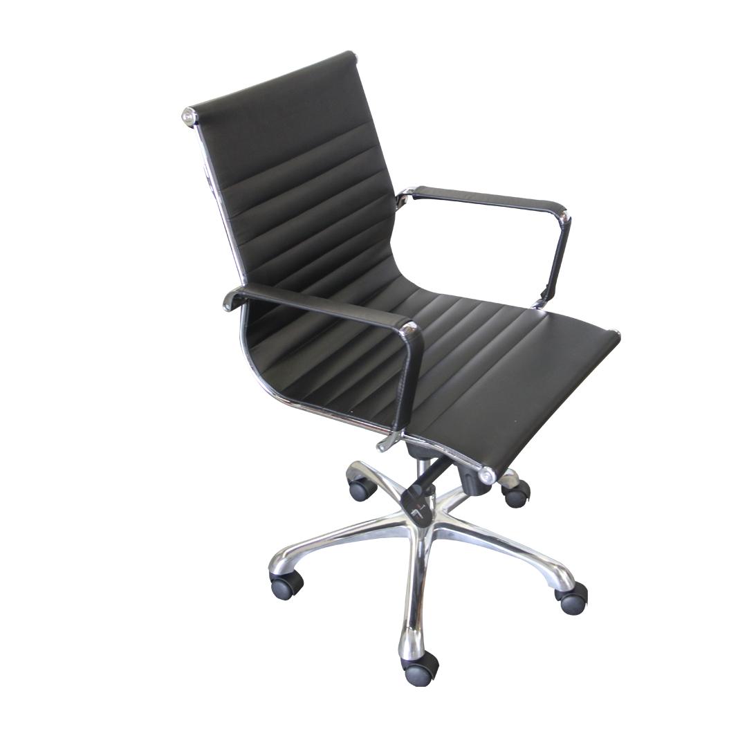 Cadeira Pu Medium Executiva 2 Níveis Desmontada Preto